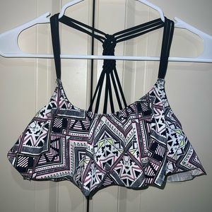 PINK Victoria’s Secret Flounce Bikini Top XS